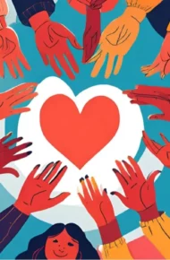 tante mani intorno al cuore